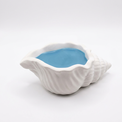 Ocean's Whisper Candle in Jesmonite Shell — Wind-Down Ritual