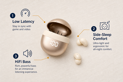 The Side Sleeper Buds — Low-Profile Wireless Earbuds